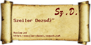 Szeiler Dezső névjegykártya