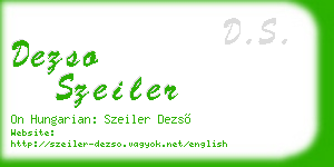 dezso szeiler business card
